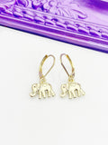 Gold Elephant Earrings Hypoallergenic Earrings, Birthday Gift, N5221