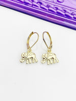Gold Elephant Earrings Hypoallergenic Earrings, Birthday Gift, N5221