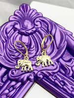 Gold Elephant Earrings Hypoallergenic Earrings, Birthday Gift, N5221