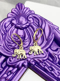 Gold Elephant Earrings Hypoallergenic Earrings, Birthday Gift, N5221