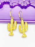 Gold Cactus Earrings Birthday Gift, N2745A