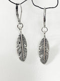 Silver Feather Earrings, Birthday Gift, N947AA