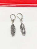 Silver Feather Earrings, Birthday Gift, N947AA