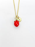 Gold Red Cherry Tomato Charm Necklace Foodie Gifts, Personalized Customized Gifts, N5275