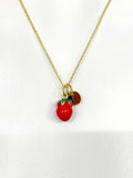 Gold Red Cherry Tomato Charm Necklace Foodie Gifts, Personalized Customized Gifts, N5275