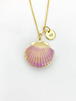 Gold Shell Locket Charm Necklace Mermaid Girl Gifts, Personalized Customized Gifts, N5277A