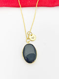 Gold Oval Small Locket Charm Necklace Birthday Teen Girl Gifts, Personalized Customized Gifts, N5279C
