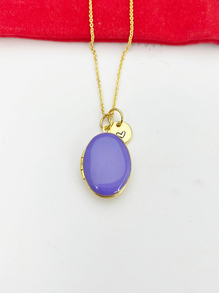 Gold Oval Small Locket Charm Necklace Birthday Teen Girl Gifts, Personalized Customized Gifts, N5279E
