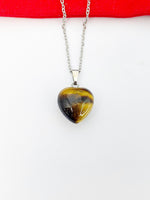 Tiger Eye Necklace Stainless Steel Gemstone Jewelry, Birthday Gifts, Personalized Customized Gifts, N5234