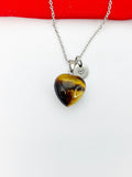 Tiger Eye Necklace Stainless Steel Gemstone Jewelry, Birthday Gifts, Personalized Customized Gifts, N5234