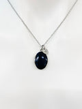 Silver Oval Small Black Locket Charm Necklace Birthday Teen Girl Gifts, Personalized Customized Gifts, N5279H