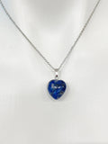 Natural Sodalite Heart Pendants Necklace Natural Gemstone Jewelry, Birthday Gifts, Personalized Customized Gifts, N5243