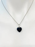 Black Agate Heart Pendants Necklace Natural Gemstone Jewelry, Birthday Gifts, Personalized Customized Gifts, N5244