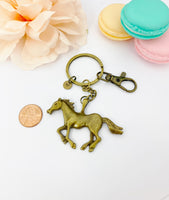 Bronze Horse Charm Keychain Personalize Customized Jewelry Gifts, N4653A