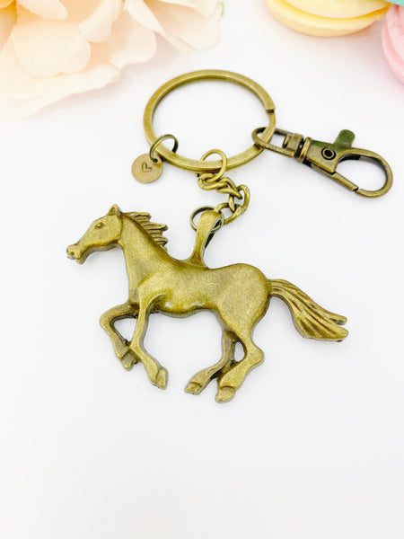 Bronze Horse Charm Keychain Personalize Customized Jewelry Gifts, N4653A