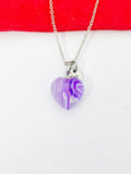 Natural Agate Heart Pendants Necklace Natural Gemstone Jewelry, Birthday Gifts, Personalized Customized Gifts, N5245