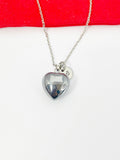 Terahertz Stone Heart Pendants Necklace Gemstone Jewelry, Birthday Gifts, Personalized Customized Gifts, N5247