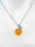 Natural Red Aventurine Heart Pendants Necklace Gemstone Jewelry, Birthday Gifts, Personalized Customized Gifts, N5248