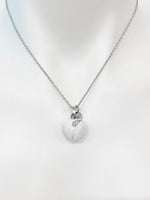 Natural Howlite Heart Pendants Necklace Gemstone Jewelry, Birthday Gifts, Personalized Customized Gifts, N5249