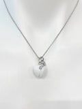 Natural Howlite Heart Pendants Necklace Gemstone Jewelry, Birthday Gifts, Personalized Customized Gifts, N5249