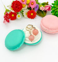 Pink Jade Earrings Natural Jade Gemstone Jewelry, Hypoallergenic Earrings, Birthday Gift, N2911A