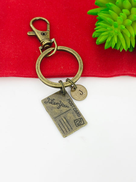 Postcard Keychain Love Letter Gifts, Personalize Customized Jewelry Gifts, N5280