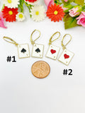 Black Ace of Spades Earrings Ace of Heart Earrings, Birthday Gift, N3214B