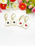 Black Ace of Spades Earrings Ace of Heart Earrings, Birthday Gift, N3214B