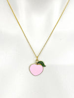Gold Peach Charm Necklace Birthday Gifts, Personalized Customized Gifts, N5253