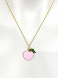 Gold Peach Charm Necklace Birthday Gifts, Personalized Customized Gifts, N5253