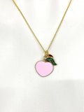 Gold Peach Charm Necklace Birthday Gifts, Personalized Customized Gifts, N5253
