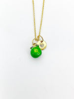 Gold Green Lemon Lime Charm Necklace Fruits Foodie Jewelry Gift, Birthday Gifts, Personalized Customized Gifts, N5266