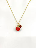 Gold Red Watermelon Charm Necklace Summer Fruit Foodie Jewelry Gift, Birthday Gifts, Personalized Customized Gifts, N5268