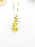 Gold Chinese Zodiac Signs Cute Ox Cow Charm Necklace Birthday Teen Girl Gifts, Personalized Customized Gifts, N5284