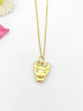 Gold Cute Cow Charm Necklace  Birthday Teen Girl Gifts, Personalized Customized Gifts, N5287