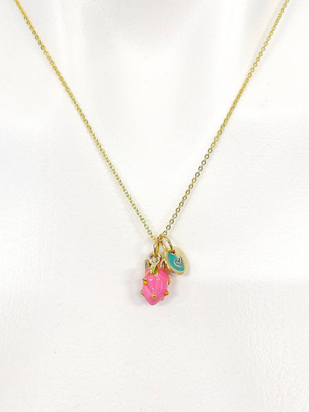 Gold Dragon Fruit Charm Necklace, N5292