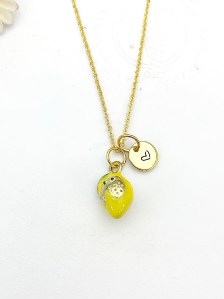 Gold Lemon with Ladybug Charm Necklace Birthday Teen Girl Gifts, Personalized Customized Gifts, N5293