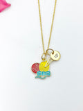 Gold Knitting Ball of Yarn Charm Necklace Birthday Teen Girl Gifts, Personalized Customized Gifts, N5294