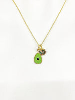 Gold Avocado Charm Necklace Birthday Teen Girl Gifts, Personalized Customized Gifts, N5296