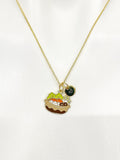 Gold Sukiyaki Japanese Hotpot Charm Necklace Birthday Teen Girl Gifts, Personalized Customized Gifts, N5297