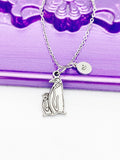 Sterling Silver Plated Monther Penguin and Baby Charm Necklace Birthday Gifts, Personalized Customized Gifts, N4859A