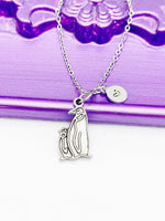 Sterling Silver Plated Monther Penguin and Baby Charm Necklace Birthday Gifts, Personalized Customized Gifts, N4859A