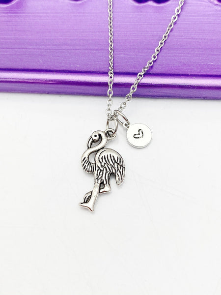 Silver Flamingo Charm Necklace Birthday Gifts, Personalized Customized Gifts, N5298