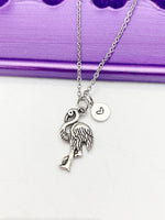 Silver Flamingo Charm Necklace Birthday Gifts, Personalized Customized Gifts, N5298