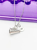 Silver Cheerleader Megaphone Charm Necklace Birthday Gifts, Personalized Customized Gifts, N5299