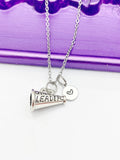 Silver Cheerleader Megaphone Charm Necklace Birthday Gifts, Personalized Customized Gifts, N5299