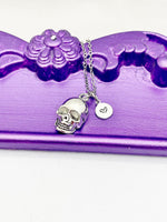 Silver Halloween Skeleton Charm Necklace Halloween Gifts, Personalized Customized Gifts, N5300