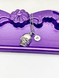 Silver Halloween Skeleton Charm Necklace Halloween Gifts, Personalized Customized Gifts, N5300