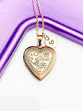 Mom Rose Gold Heart Locket Necklace, Best Birthday Gift, Best Friend Gift, Mother's Day Gift, Personalized Gifts, N4756