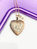 Mom Rose Gold Heart Locket Necklace, Best Birthday Gift, Best Friend Gift, Mother's Day Gift, Personalized Gifts, N4756